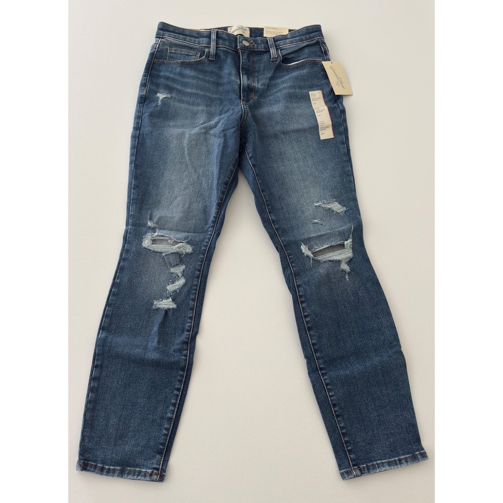 Universal‎ Thread Distressed High Rise Skinny Jeans Medium Wash Size 10S